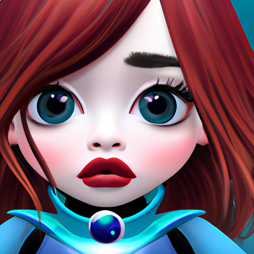 Little mermaid, wearing a blue jacket, under the sea, deep eyes, double eyelids, long eyelashes, red lips, cute face,, red hair. Masterpiece, best quality, higher quality, high detail, super high resolution, 8k resolution, generation style: character CG generation size